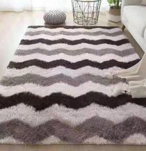 Pattern fluffy carpets 5 by 8 - Grey and White