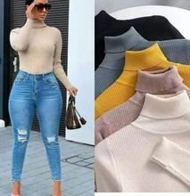 Fashion Ladies Pull Neck Sweater - Black