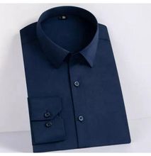 Fashion Slim Fit Long Sleeved Shirt -Navy Blue