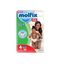 Molfix Baby Pants - Jumbo, Size 4, Large(9.1kg-15kg) - Count 56pcs