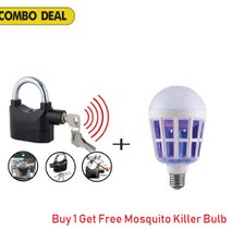 Anti-Theft Alarm Padlock Plus Free Mosquito Killer Bulb