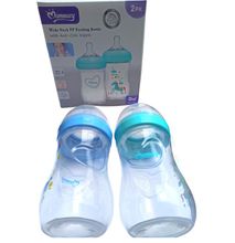 Mom Easy Wide Neck Feeding Bottle With Soft Nipple 240ML (Twin-pack)
