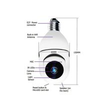Generic 360 Degree PTZ Rotating CCTV Bulb Security Wireless Nanny Camera