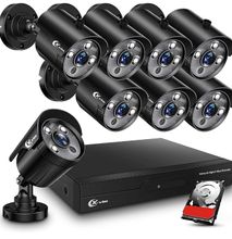 XVIM 8CH 1080P Wired Security Camera System with 1TB Hard Drive, 8pcs