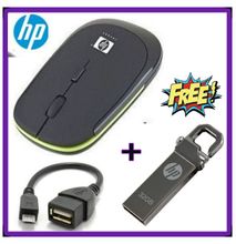 HP Wireless Optical Mouse -Black + Free HP 32GB Flash Disk+ OTG