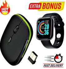 DELL Wireless Slim Mouse - Black + Extra Smart Watch Y68
