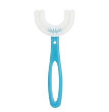 Kids Toothbrush Silicone U-shaped Children Toothbrush Manual U Shaped Toothbrush For Babies 6-12 Yrs (Blue)