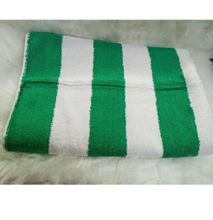 Striped coloured Bathing Towel - Green(75cm x 150cm)
