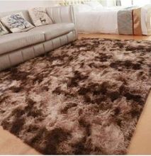 Fluffy Patched 7 By 8 Luxurious Soft Carpet - Coffee Brown