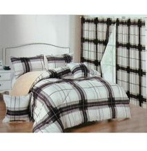 Generic 6 by 6 9 pcs Curtain Duvet Set - White and Brown
