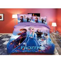 4 pcs of Binded Cartoon Themed Cotton Duvet Set - Frozen