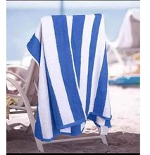 Medium Striped Colored Bathing Towel - Blue