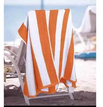 Medium Striped Colored Bathing Towel - Orange