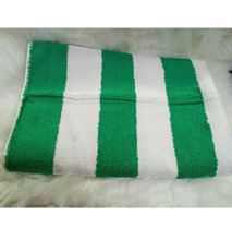 Medium Striped Colored Bathing Towel - Green