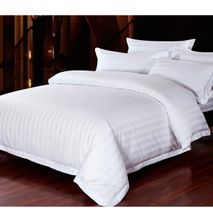 Generic 7 by 8 White striped extra-king Duvet cover set
