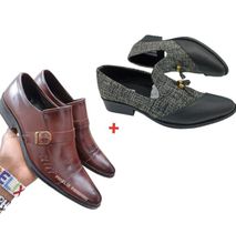 Leather Official Shoes + Ankara Shoes