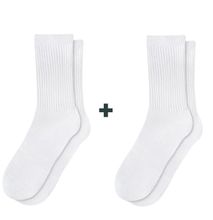 White 2 Pairs of Long Socks
