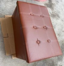 Ottoman Leather Storage Box - Brown