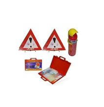 Car Warning Life Saver Pair Reflector, Fire Extinguisher & First Aid Kit - Multicolored
