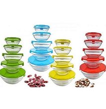 5pc glass bowl with cover
