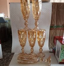 Crystal gold wine glass