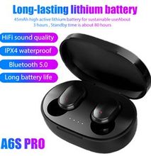 A6S PRO High Quality Bluetooth Earphone Black