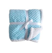 Fluffy Fleece Soft Large Baby Shawl Blanket- Blue