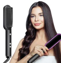 Electric Hair Brush 2 In 1 straightener and Curler