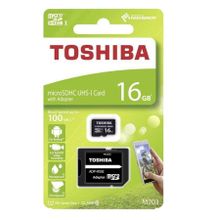 Toshiba 16GB, M203 Class 10, MicroSD Card with Adapter - Black