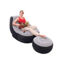 Inflatable Lounger Sofa With Footrest + Manual Pump