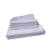 White stripped satin bedsheets Set - 7 x 8 ( 2 bedsheets + 2 pillow cases)