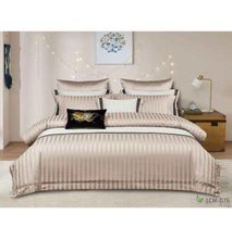 Luxury Cotton Stripped Duvet cover sets Brown - 7 x 8