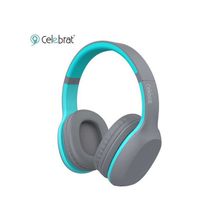 Celebrat A18 Wireless Bluetooth Headphones Extra Bass -Grey