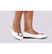 VICTORIA Ladies Flat Official Shoes - White
