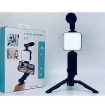 Universal Vlogging Kit For Video Making With Mic And Light
