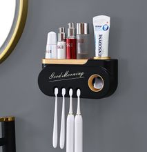 Classy Good morning Toothpaste dispenser and toothbrush holder