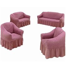 Stretchable Sofa Seat Covers seven seater - Pink