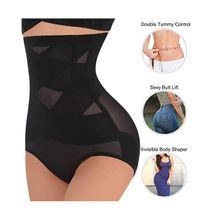 Black Women Bottom Lifter Shapewear Hi-Waist Double Tummy Control Panty Waist Trainer Body Shaper Medium