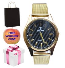 crown quartz watch Plus free gift box,gift bag and voucher cord