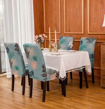 Dining Chair Covers- Leaf design Blue (1 piece for 1 chair)