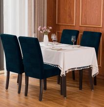 Dining Chair Covers- Checked design Blue (1 piece for 1 chair)