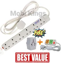 Power King 6 Way Power Extension 3M Cable + Free 2 Gifts