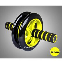 Yellow AB Wheel Abs Roller Workout Arm And Waist Fitness Exerciser Wheel (Free Knee Mat).