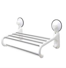 Bath Towel Rack With Hook, Shelf and Magic Suction Cup
