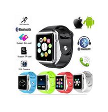 A1 Bluetooth Smart Watch Upport Android IOS 1.54 Touch Screen With Remote Camera/Video Recording/anti-lost/Sleep Monitoring Support SIM Card (Black) () HT