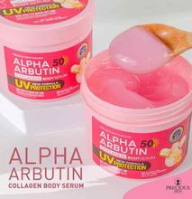 Alpha Arbutin COLLAGEN Body Serum Cream. Moisturizes, Reduce dark spots, Smooths & Softens, Firms & Clears blemishes
