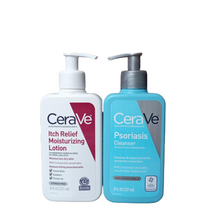 CeraVe Itch Relief Moisturizing Lotion + CeraVe Cleanser for Psoriasis Treatment With Salicylic Acid for Dry Skin Itch Relief & Latic Acid for Exfoliation