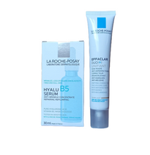 La Roche Posay HYALU B5 Pure Hyaluronic Acid Anti-Aging Face Serum + Effaclar Duo Plus Unifiant Face Cream. Treats all Imperfections & Deeply Moisturizes