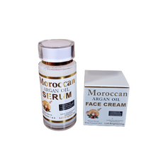 Moroccan Argan Oil Brightening Face SERUM + CREAM. Clears Skin Blemishes