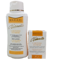 Makari Naturalle Carotonic Extreme Toning Body LOTION + SOAP with CARROT OIL SPF15. Tones, Lightens & Fades Spots